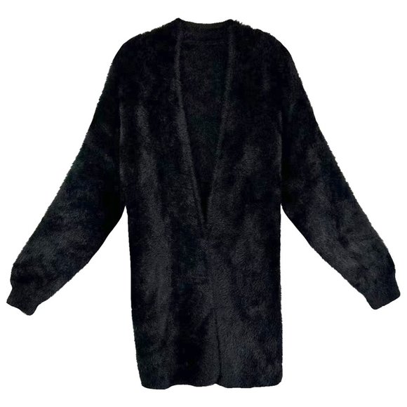 Fuzzy Open Front Knit Cardigan - Picture 3 of 3